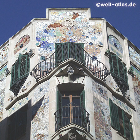 Art Nouveau facade of El Aguila in Palma de Mallorca 