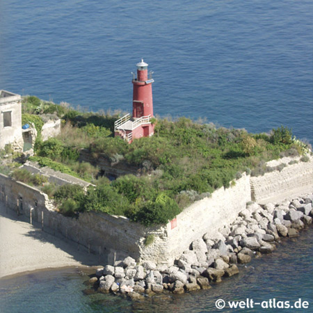 Lighthouse Baia, Bacoli, Castello di Baia, Gulf of Pozzuoli,Position: 40° 48' 42.21" N 14° 4' 52.40" E