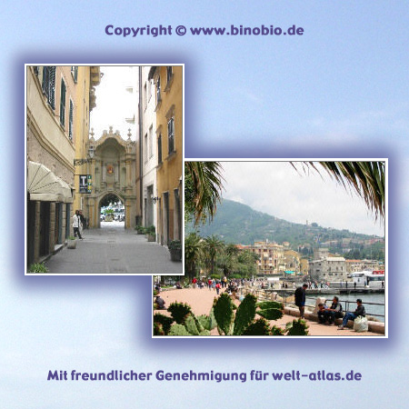 Altstadt und Lungomare, Boulevard in Rapallo an der Ligurischen Riviera