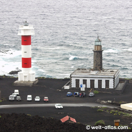 Leuchttürme auf La Palma, Punto de Fuencaliente im Süden, Kanarische Inseln, Position: 28º27'2''N 17º50'5''W