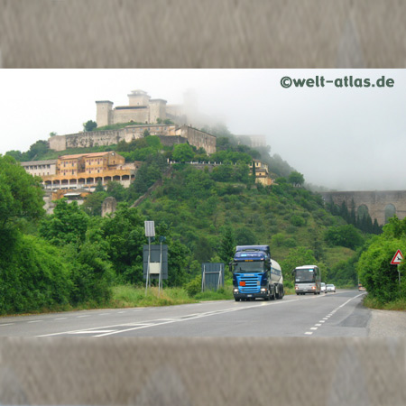 Spoleto, castle and aqueduct, Umbria, Italy