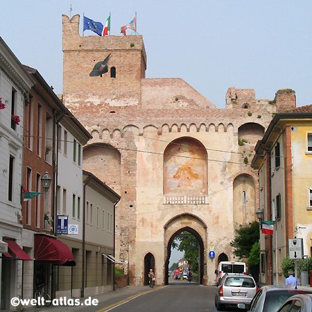 Cittadella, Porta Treviso, mittelalterliche Stadtmauer, Veneto Italien