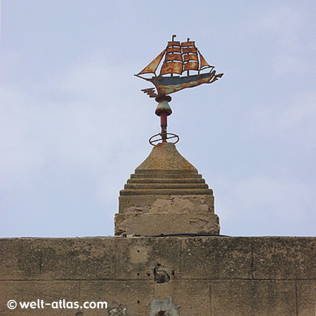 Cádiz, Castillo de Santa Catalina,Detail der Stadtbefestigung, La Caleta