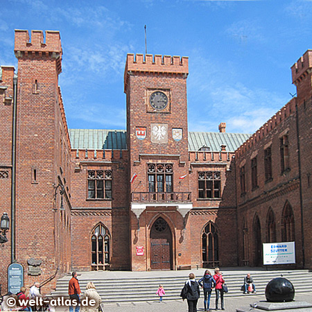 City Hall in Kolobrzeg, neogothic building planned by the architect Karl Friedrich Schinkel