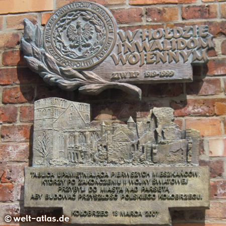 Honorary and commemorative plaque at the town hall of Kolobrzeg