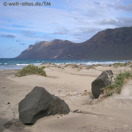 Lanzarote, Famara beach and Risco de Famara