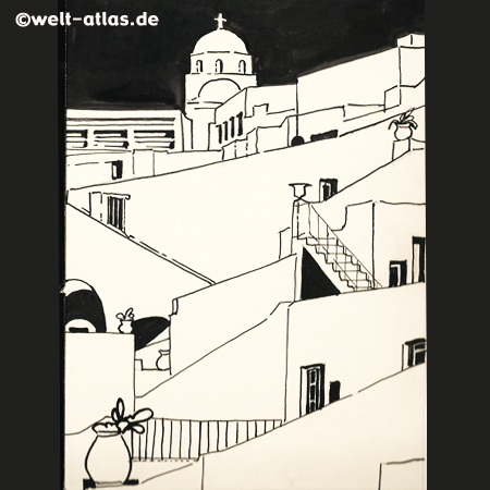 Church, walls and stairs...own black and white drawing