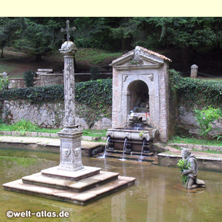 Statue of Saint Bruno in a pond  near the church S. Maria del Bosco, Serra San Bruno