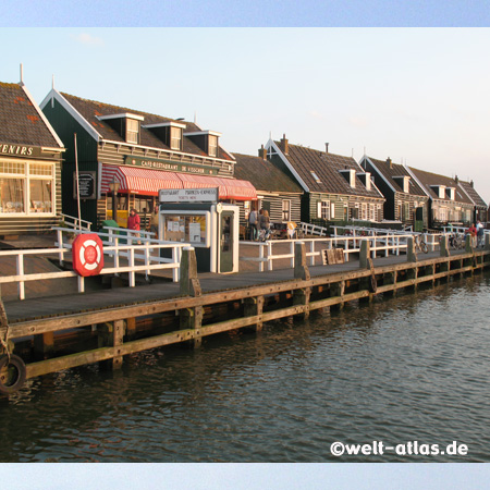 tiny village Marken with characteristic wooden houses
