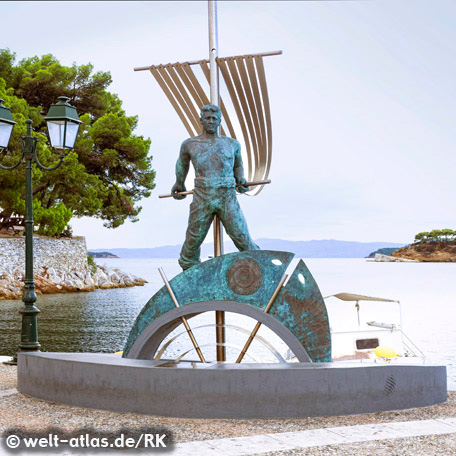 Memorial for lost seamen, Skiathos, Greece
