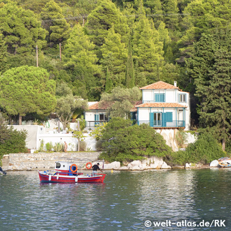 Pleasent anchoring spot on the island of Skopelos, Greece