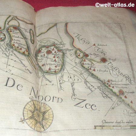antike Karte, Nordsee "DE NOORD ZEE"