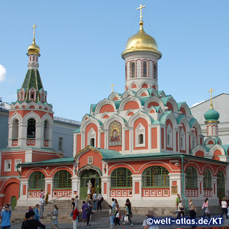 The rebuild Cathedral of Our Lady of Kazan, on the northeast corner of Red Square