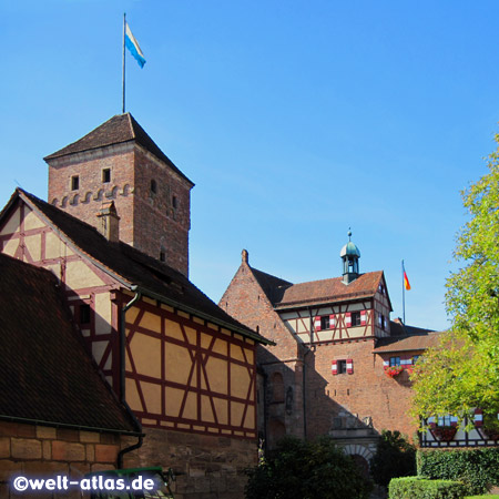 Heidenturm und Kaiserkapelle der Kaiserburg in Nürnberg