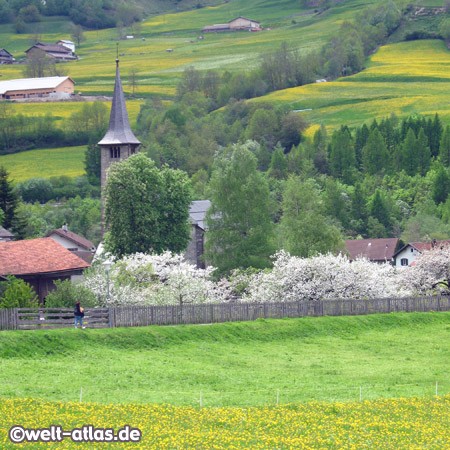 Kirche St. Martin, Zillis, Graubünden,  Schweiz