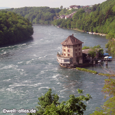 Schlössli Wörth, nahe Rheinfall bei Schaffhausen, Schweiz, grösster Wasserfall Europas