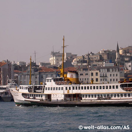 ferry boat between european and asia side of istanbul