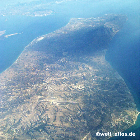 Flight over the island of Kos, Greece