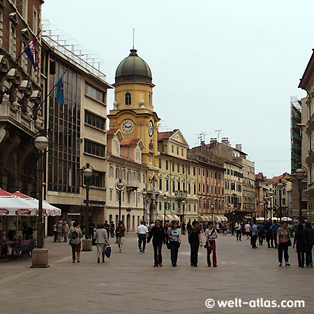 Rijeka, Korso und Stadtturm 