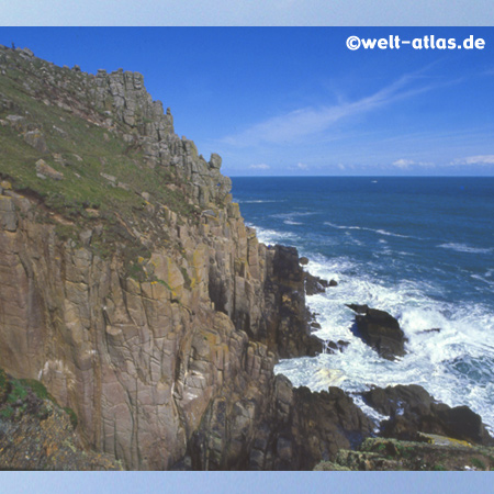 Land's End, the most westerly point in Cornwall near Penzance