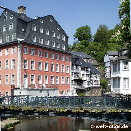 Monschau at the Rur river in the hills of the Eifel