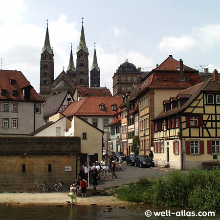 Bamberg an der Regnitz mit Blick auf den Bamberger Dom