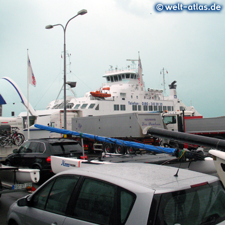 Fähre zur Insel Sylt im Hafen von Havneby auf Rømø, Dänemark