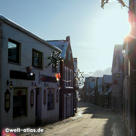 Fischerstraße in Garding im Winter