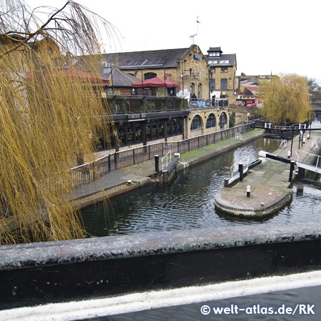 Die Schleuse Hampstead Road Lock No 1, Camden Lock am Regent's Canal