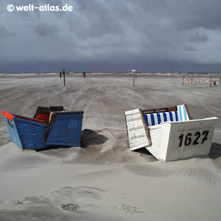stormy weather, beach in St. Peter-Ording