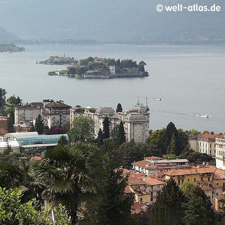 Lago Maggiore, Blick von Stresa zur Isola Bella und der Isola dei Pescatori