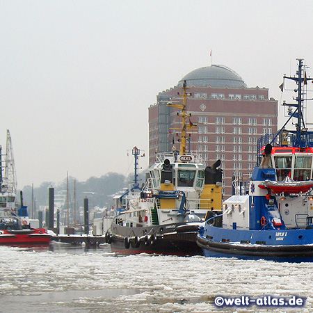 The Augustinum and Tugboats in Hamburg-Neumühlen