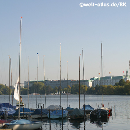 Outer Alster Lake, sailing, Hamburg