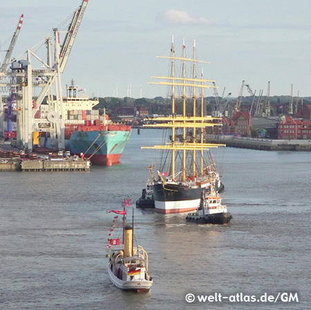 Four mast bark Peking returns to Hamburg, Germany