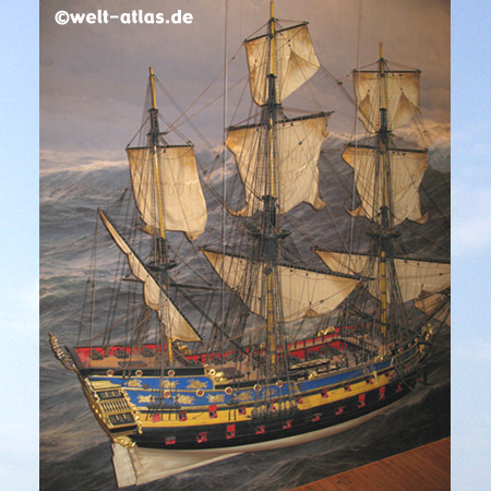 Schiffsmodell im Internationalen Maritimen Museum Hamburg (IMMH)