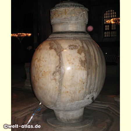 Marble urn in Hagia Sophia from Pargamon, Istanbul 