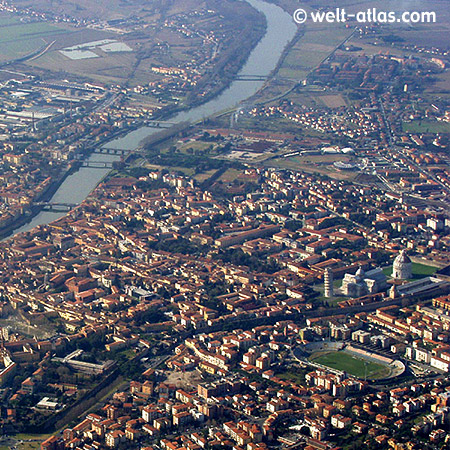 Pisa from above, Tuscany