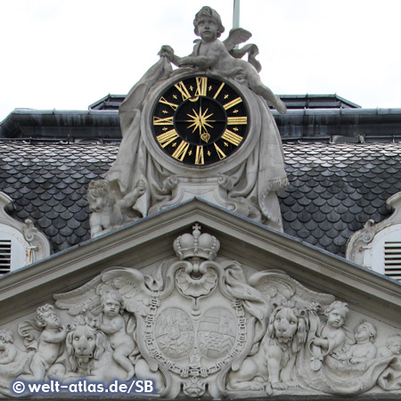 Clock above the main portal,Schloss Benrath