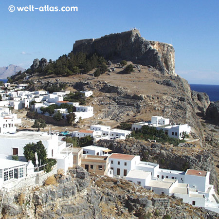 Akropolis von Lindos auf Rhodos, Insel des Dodekanes