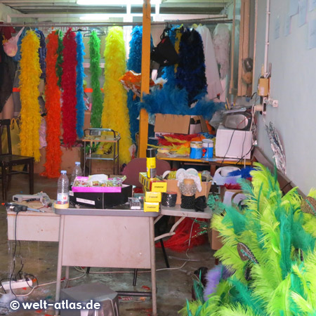 Eine Werkstatt für Karnevalskostüme in Câmara de Lobos