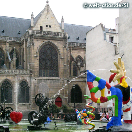 Stravinsky fountain of Niki de Saint Phalle and Tinguely near Centre Georges Pompidou, Paris