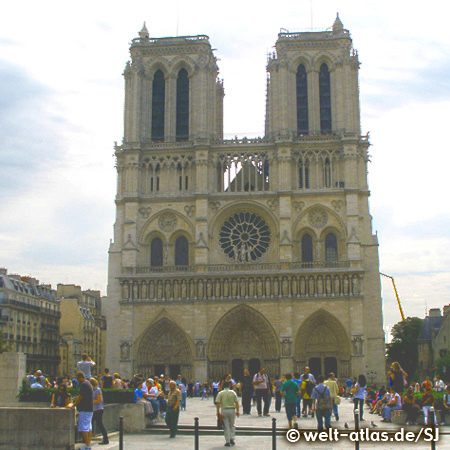 Die Kathedrale Notre-Dame de Paris, eines der ältesten gotischen Kirchengebäude in Frankreich