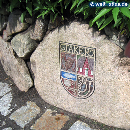 Sign at the "Takerhüs" in Keitum, village on the island of Sylt, North Frisia