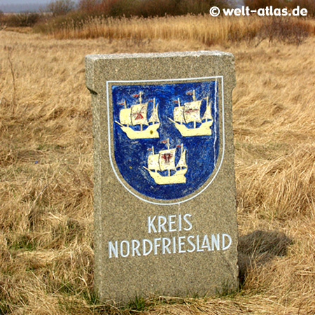 alter Grenzstein Kreis Nordfriesland am Eidersperrwerk