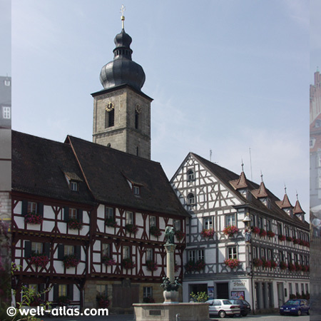 Rathausplatz, Forchheim, Brunnen,Mainfranken