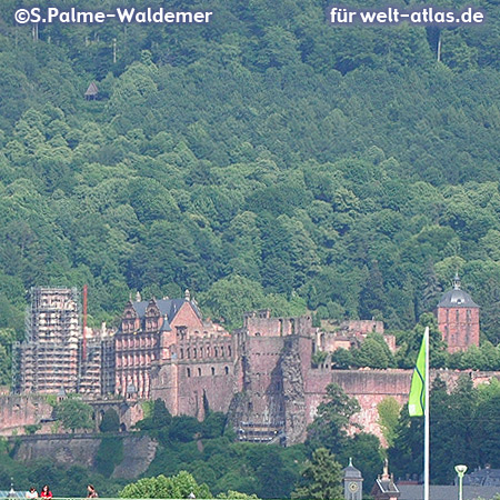 Landmark of Heidelberg, the famous castle ruin