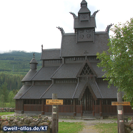 Gol stave church, open air museum near Oslo