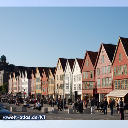 Old Hanseatic commercial buildings, Bryggen in Bergen