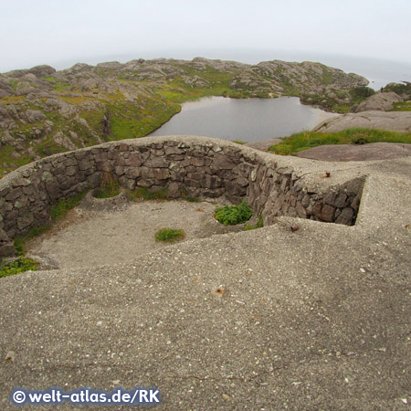 Küstenbatterie in Sirevag, Südnorwegen