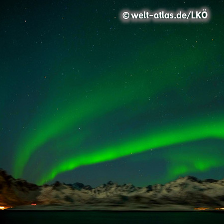 Aurora over coast of Norway